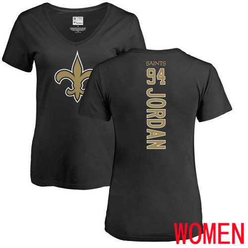 New Orleans Saints Black Women Cameron Jordan Backer Slim Fit NFL Football #94 T Shirt->nfl t-shirts->Sports Accessory